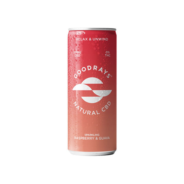 Goodrays 30mg CBD Raspberry & Guava Seltzer 250ml - Elixire CBD