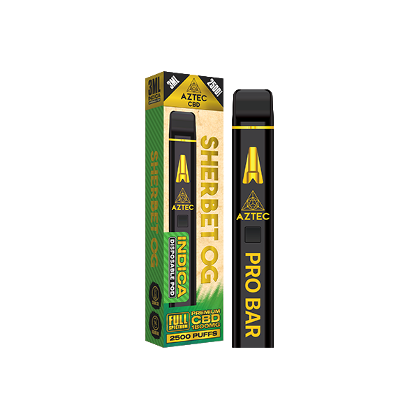 Aztec CBD 1800mg Pro Bar CBD Disposable Vape Device 2500 Puffs - Elixire CBD