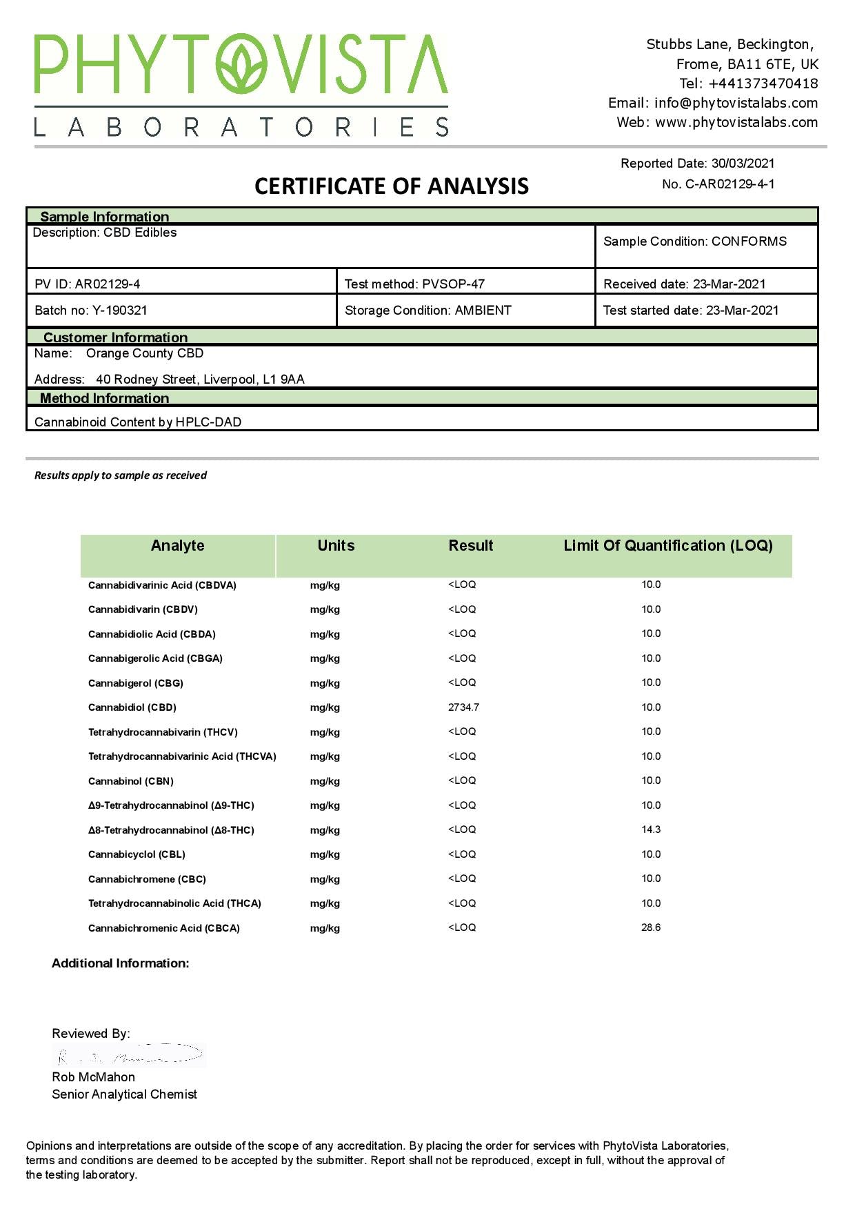 Orange County 400 mg CBD-Gummiwürmer – Kleinpackung