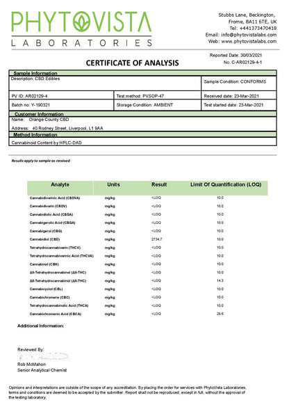 Orange County 400 mg CBD-Gummiwürmer – Kleinpackung