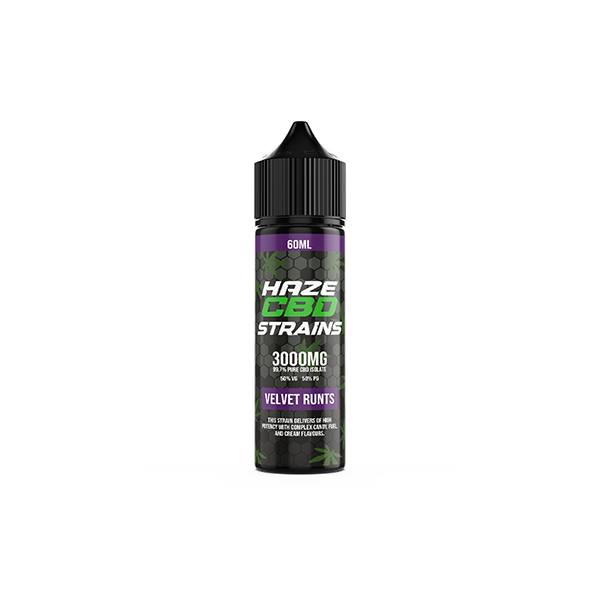 Haze CBD Strains 3000mg CBD E-Liquid 50ml Shortfill 0mg (50VG/50PG) - Elixire CBD