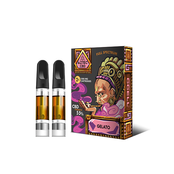 Aztec CBD 2 x 1000mg Cartridge Kit - 1ml - Elixire CBD