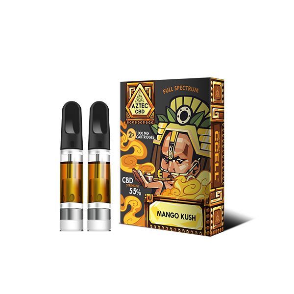 Aztec CBD 2 x 1000mg Cartridge Kit - 1ml - Elixire CBD