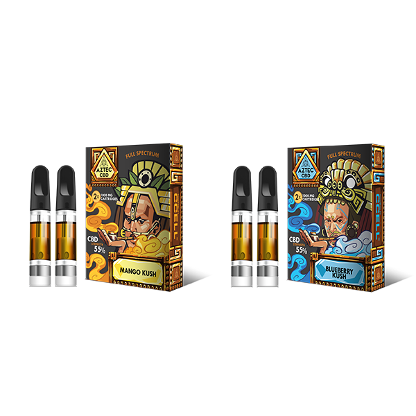 Aztec CBD 2 x 1000mg Cartridge Kit - 1ml - Elixire CBD