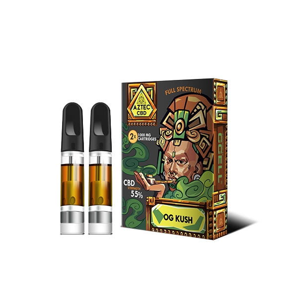 Aztec CBD 2 x 1000mg Cartridge Kit - 1ml - Elixire CBD