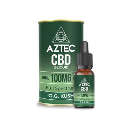 Aztec CBD 100mg CBD Vaping Liquid 10ml (50PG/50VG) - Elixire CBD