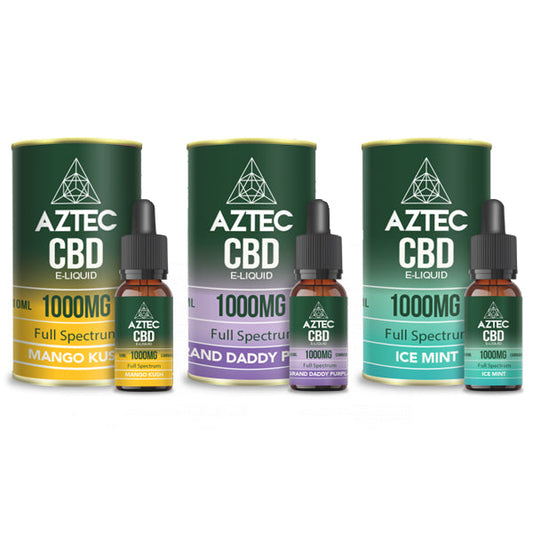 Aztec CBD 1000mg CBD Vaping Liquid 10ml (50PG/50VG) - Elixire CBD