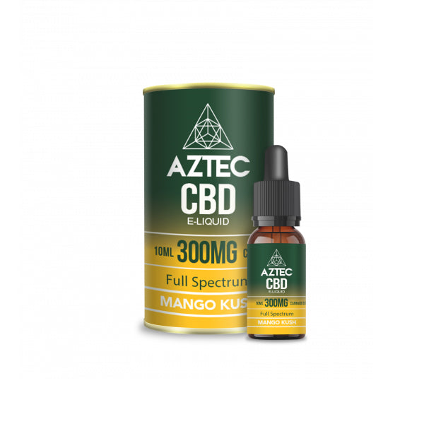 Aztec CBD 300mg CBD Vaping Liquid 10ml (50PG/50VG) - Elixire CBD