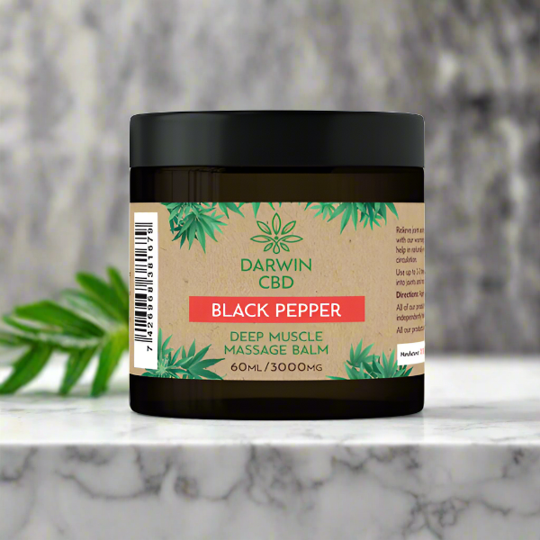 Darwin CBD 3000mg CBD Black Pepper Massage Balm - 60ml - Elixire CBD