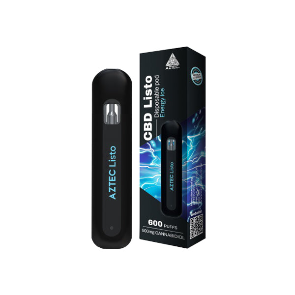 Aztec CBD Listo 500mg CBD Disposable Vape Pen - 1ml 600 Puffs - Elixire CBD