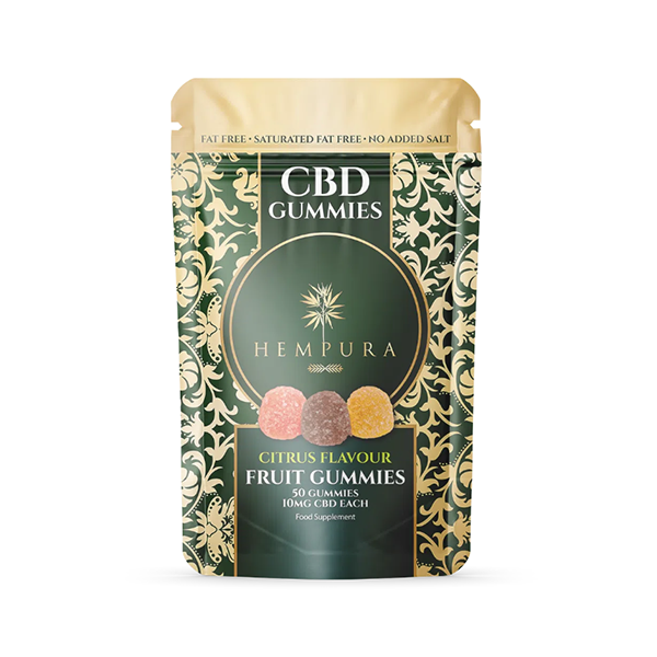 Hempura 500mg CBD Citrus Fruit Gummies - 50 Pieces