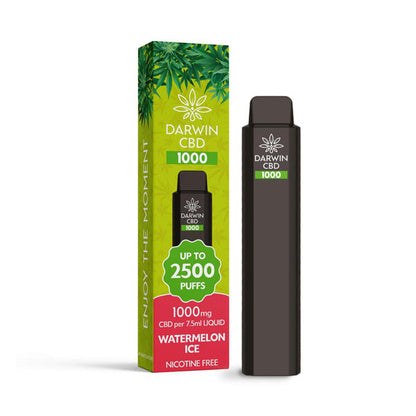 Darwin CBD 1000 Disposable Vape Device 2500 Puffs - Elixire CBD