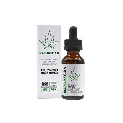 Naturecan 5% 500mg CBD Broad Spectrum MCT Oil 10ml - Elixire CBD