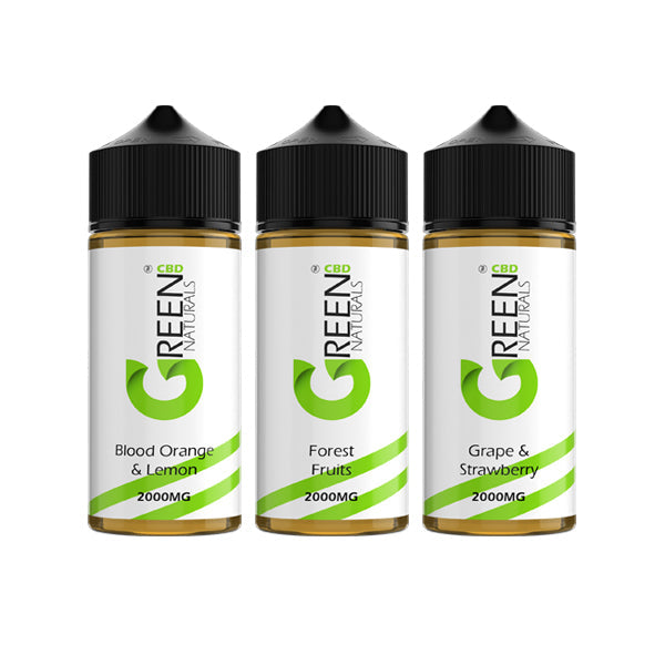 Green Naturals 2000mg CBD Vaping Liquid 100ml (50PG/50VG) - Elixire CBD