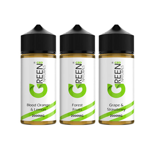 Green Naturals 2000mg CBD Vaping Liquid 100ml (50PG/50VG) - Elixire CBD