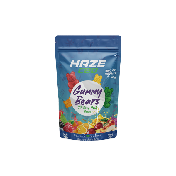 Haze CBD 1000mg Gummy Bears - 20 Pieces - Elixire CBD