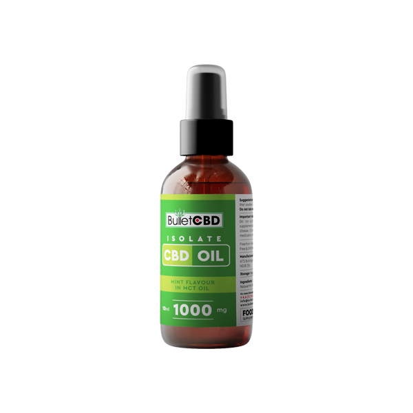 Bullet CBD 1000mg Pure Mint CBD Isolate MCT Oil Spray - 10ml - Elixire CBD