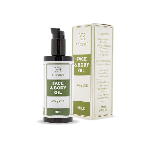 Endoca 300mg CBD Face & Body Oil - 200ml - Elixire CBD