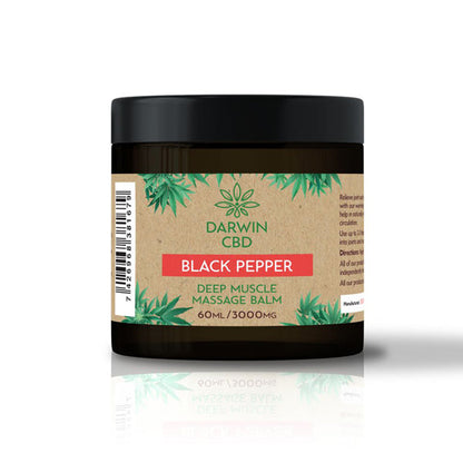 Darwin CBD 3000mg CBD Black Pepper Massage Balm - 60ml - Elixire CBD