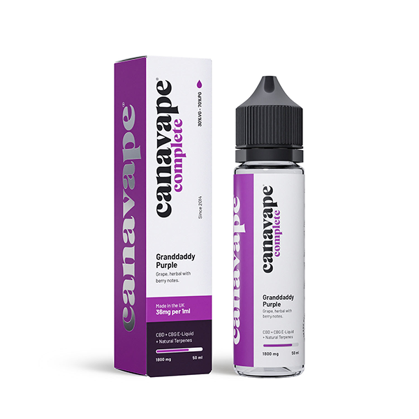 Canavape 1800mg Full-Spectrum CBD + CBG E-liquid 50ml (30VG/70PG) - Elixire CBD