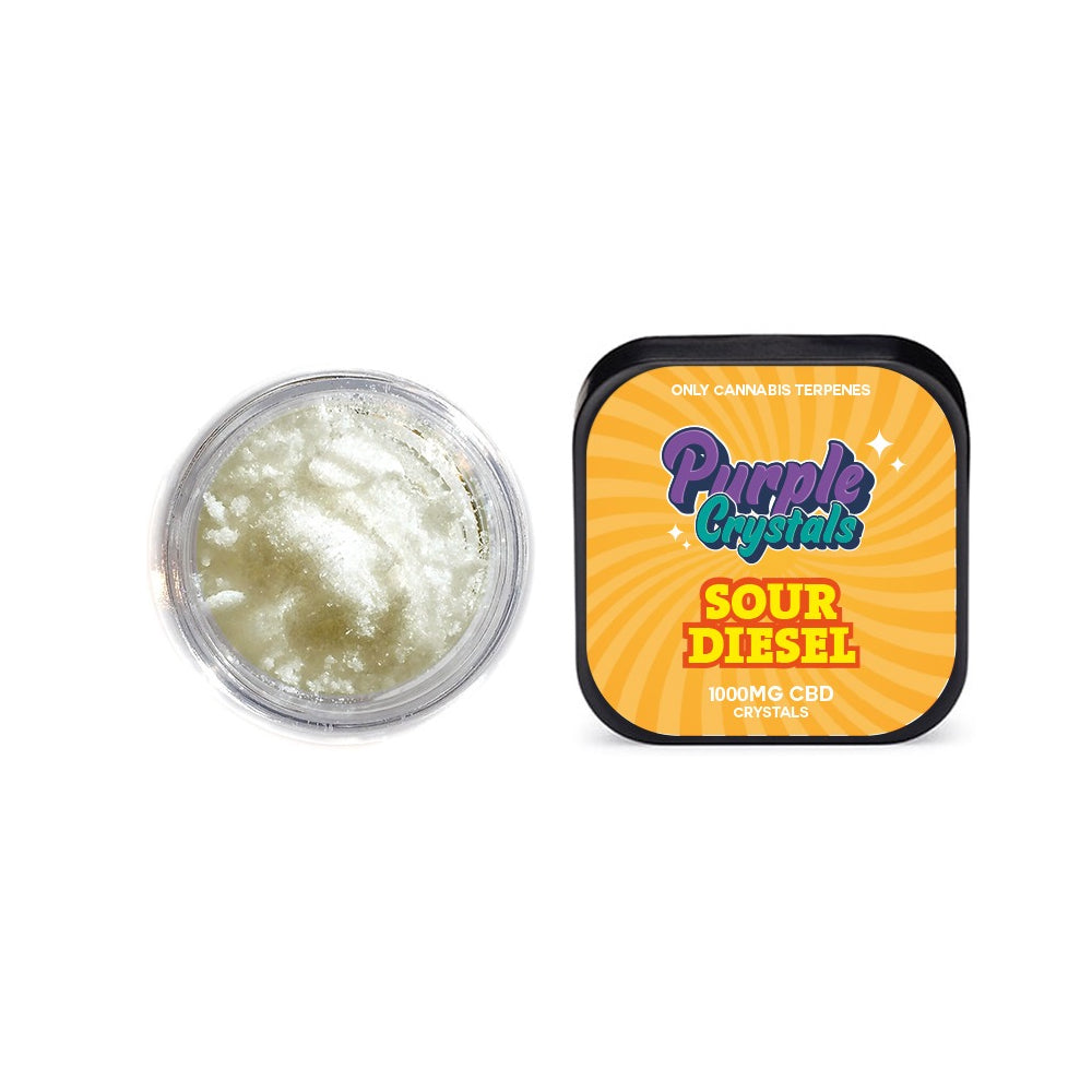 Purple Crystals von Purple Dank 1000 mg CBD-Kristalle – Sour Diesel (1 KAUFEN, 1 GRATIS ERHALTEN)