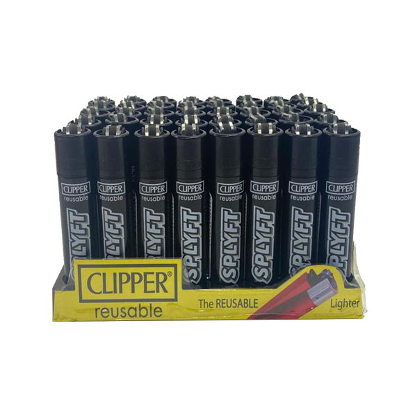 40 Clipper SPLYFT Black Large Classic Refillable Lighters - Elixire CBD