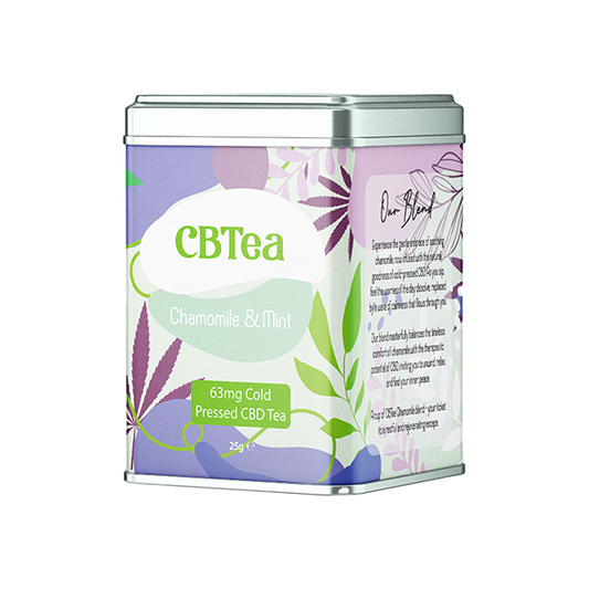 CBTea 63mg Cold Pressed Full Spectrum CBD Chamomile & Mint - 25g - Elixire CBD