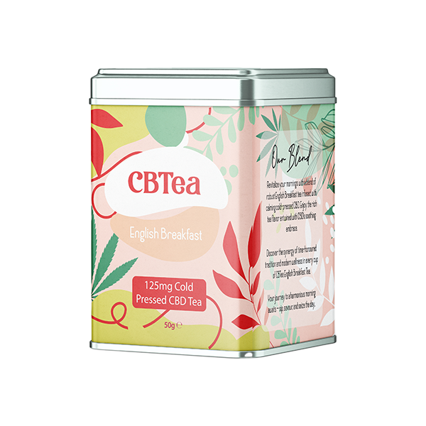 CBTea 125mg Cold Pressed Full Spectrum CBD English Breakfast 50g - Elixire CBD