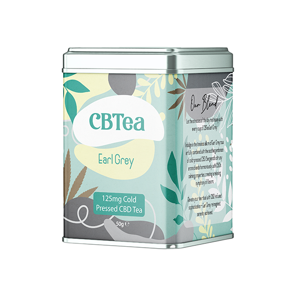 CBTea 125mg Cold Pressed Full Spectrum CBD Earl Grey - 50g - Elixire CBD