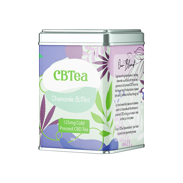 CBTea 125mg Cold Pressed Full Spectrum CBD Chamomile & Mint Tea - 50g - Elixire CBD