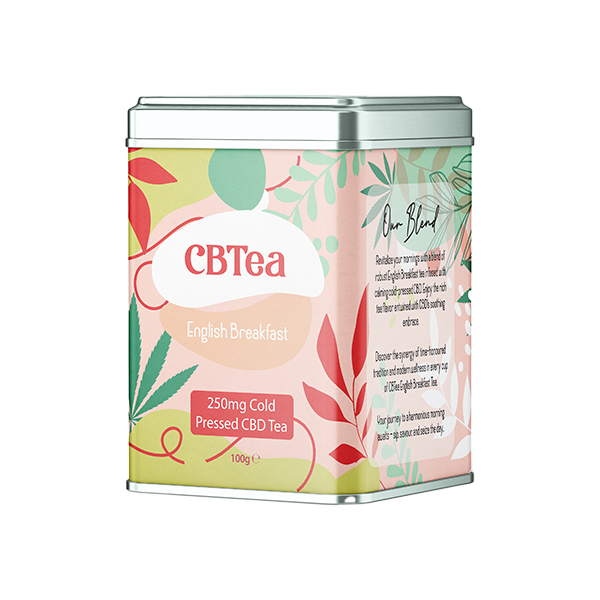 CBTea 250mg Cold Pressed Full Spectrum CBD English Breakfast Tea - 100g - Elixire CBD