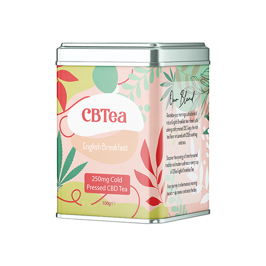 CBTea 250mg Cold Pressed Full Spectrum CBD English Breakfast Tea - 100g - Elixire CBD